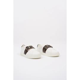 Fendi-Fendi Zucca FF Logo Sneaker White Leather EU 40 Uk 7-White