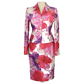 Dolce & Gabbana-Conjunto de falda y tops con estampado floral multicolor-Multicolor