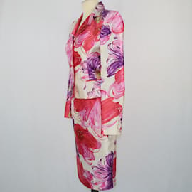 Dolce & Gabbana-Conjunto de falda y tops con estampado floral multicolor-Multicolor