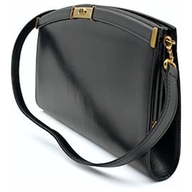 Dior-Bolsa de ombro vintage modelo Baguette Christian Dior em couro preto-Preto