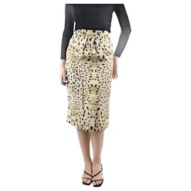 Prada-Neutral printed midi skirt - size UK 8-Other