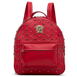 Versace Red Medusa Studded Backpack Red