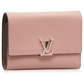 Louis Vuitton-Louis Vuitton Rosa Taurillon Capucines Kompakte Brieftasche-Pink