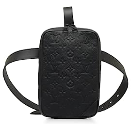 Louis Vuitton-Schwarze Louis Vuitton-Monogramm-Empreinte-Utility-Seitentasche-Schwarz