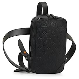 Louis Vuitton-Louis Vuitton Black Monogram Empreinte Utility Side Bag-Black