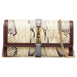 Jackie marrón de Gucci 1961 Cartera Python con cadena Otro