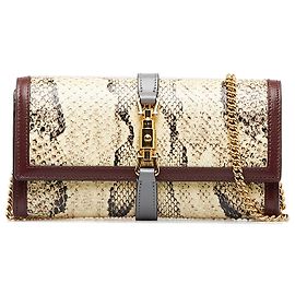 Gucci Brown Jackie 1961 Python Wallet on Chain Other