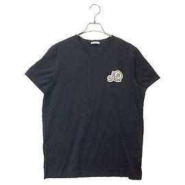 Camicia Moncler Nera in Cotone a Maniche Corte Nero