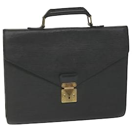 Louis Vuitton-LOUIS VUITTON Epi Serviette Conseiller Briefcase Black M54422 LV Auth ep2102-Black