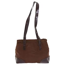 Prada-PRADA Shoulder Bag Nylon Brown Auth ac2435-Brown