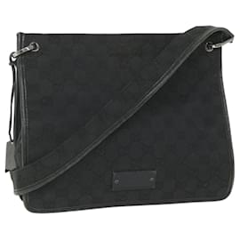 Gucci-gucci GG Canvas Shoulder Bag black 91762 auth 58786-Black