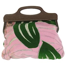 Miu Miu-Miu Miu Tote Bag Velor 2way Pink Auth bs9608-Pink