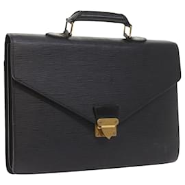 Louis Vuitton-LOUIS VUITTON Epi Serviette Conseiller Briefcase Black M54422 LV Auth ep2212-Black