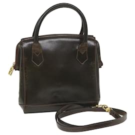 Fendi-FENDI Hand Bag Leather 2way Brown Auth bs9432-Brown
