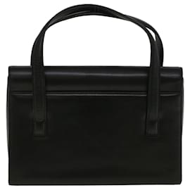 Givenchy-GIVENCHY Hand Bag Leather Black Auth bs9526-Black