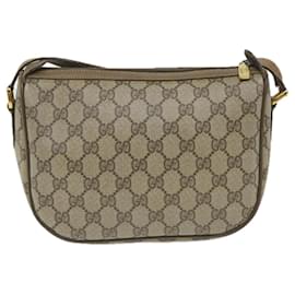 Gucci-GUCCI GG Canvas Web Sherry Line Shoulder Bag PVC Leather Beige Green Auth 58277-Red,Beige,Green