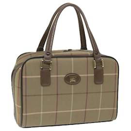 Autre Marque-Burberrys Nova Check Boston Bag Nylon Canvas Brown Auth ep2180-Brown