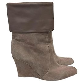GIANVITO ROSSI Bottines T.EU 37.5 Suède Beige