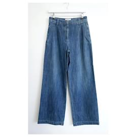 Chanel-Chanel SS08 Wide Leg Chambray Denim Jeans-Blue