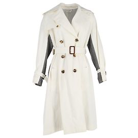 Alexander McQueen Trenchcoat mit Gürtel aus weißer Wolle Weiß