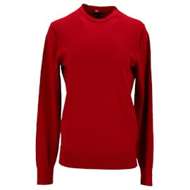 Tommy Hilfiger-Suéter masculino luxuoso de lã com gola redonda-Vermelho