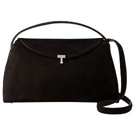 Totême Crossbody com alça superior T Lock - TOTEME - Couro - Espresso Preto