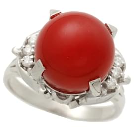 & Other Stories-Platinum Coral Ring in Excellent Condition-Silvery