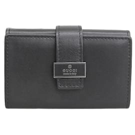 Gucci-Funda de llaves de cuero en muy buen estado-Negro