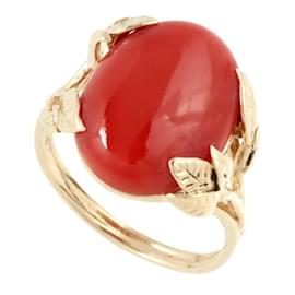 & Other Stories-14k Gold Coral Ring in Excellent Condition-Golden