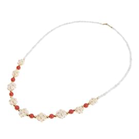 & Other Stories-18k Gold Coral & Pearl Bead Necklace-White