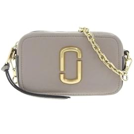 Marc Jacobs-Leather Softshot 17 Crossbody Bag-Grey