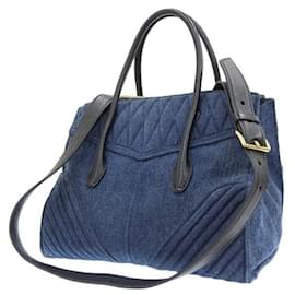 Miu Miu-Borsa da motociclista in denim RN1031-Blu