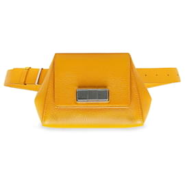 Bottega Veneta-Bottega Veneta Yellow Geometric Belt Bag-Yellow
