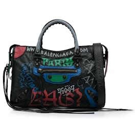 Balenciaga-Balenciaga Black Graffiti Motocross Classic City-Black