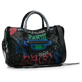 Balenciaga-Balenciaga Black Graffiti Motocross Classic City-Black