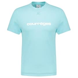 Courreges-Camiseta Classic Shell - Courrèges - Azul/Algodón blanco-Azul