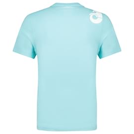 Courreges-T-Shirt Shell Classique - Courrèges - Bleu/Blanc - Coton-Bleu