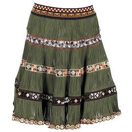Jean Paul Gaultier Midirock aus grünem Acryl Grün Khaki