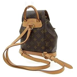 Louis Vuitton-Mochila de lona Louis Vuitton con monograma Montsouris PM M51137  en buen estado-Castaño