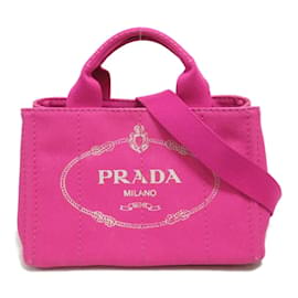 Prada-Bolsa Canapa Logo-Rosa