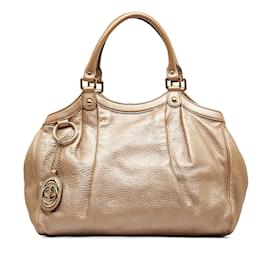 Gucci-Sukey-Einkaufstasche aus Leder  211944-Golden