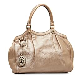 Gucci-Leather Sukey Tote Bag  211944-Golden