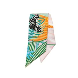 Hermès-Foulard en soie Twilly papillon Savannah-Multicolore