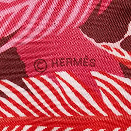 Hermès-Sciarpa di seta Savannah Twilly-Rosso