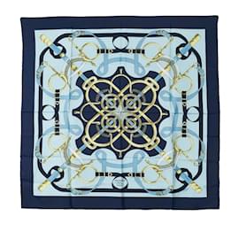 Hermès-Hermes Carre 90 Eperon D Origny Silk Scarf  Canvas Scarf in Excellent condition-Black