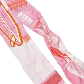 Hermès-Surfboard Twilly Silk Scarf-Pink