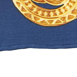 Chanel-Écharpe en soie CC-Bleu