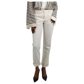 Masscob Pantalon droit taille haute crème - taille FR 36 Écru