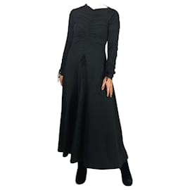 Autre Marque-Vestido largo negro de manga larga con detalle de corsé - talla UK 8-Negro