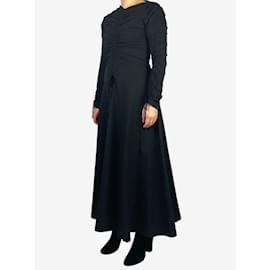 Autre Marque-Black long sleeved corset detail maxi dress - size UK 8-Black